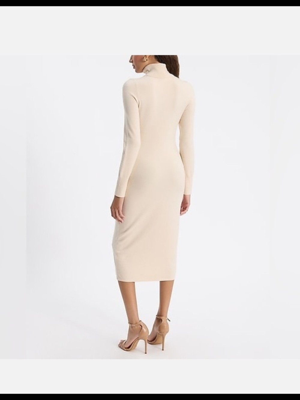 Express Cream Turtleneck Midi Dress - Picture 3 of 7